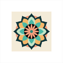 Intricate geometric asymmetrical mandala design