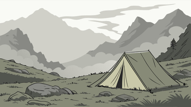 Camping adventure in the mountains: explore nature, hiking trails, and outdoor tent camping experience today