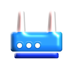 Obraz premium Blue Wireless Router Icon