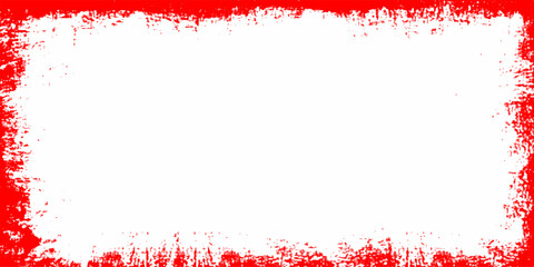 Rectangle background with a red frame. Painted by hand with a rough brush. Grunge frame