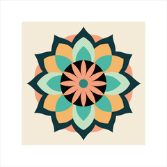 Intricate asymmetrical geometric mandala design