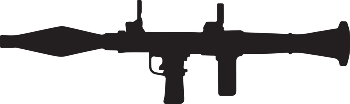 Black silhouette of a rocket propelled grenade launcher weapon military