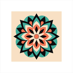 Intricate asymmetrical geometric mandala design