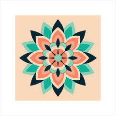 Intricate asymmetrical geometric mandala design