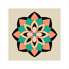 Intricate geometric asymmetrical mandala design
