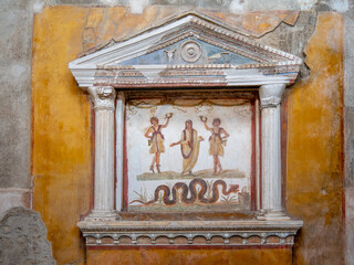 Pompeii. The Lararium, a Domestic Sanctuary in the House of the Vetti.