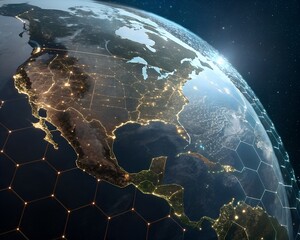 North america from space digital network connectivity