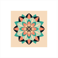 Intricate asymmetrical geometric mandala design