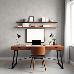 blank canvas mockup in a modern interior bright spacious artistic room showcasing customizable design options perfect for art prints or photography display ideal for creators and designers
