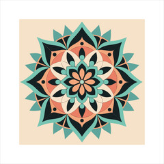Intricate asymmetrical geometric mandala design
