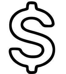 Obraz premium Simple, outlined graphic of a dollar sign.