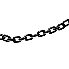 Obraz premium A black chain illustration on a white background silhouette
