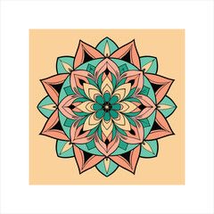 Intricate asymmetrical geometric mandala design