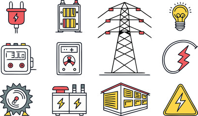 Power grid elements showcase energy and electricity concepts for industry needs
