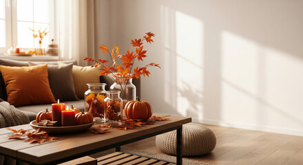 modern auntum living room