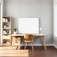 blank canvas mockup in a bright modern room versatile empty artwork display template for artists creative interior design showcase customizable painting surface for digital art presentations