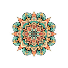 Intricate geometric asymmetrical mandala design