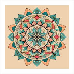 Intricate asymmetrical geometric mandala design