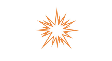 Geometric orange starburst icon with sharp lines in minimalist style