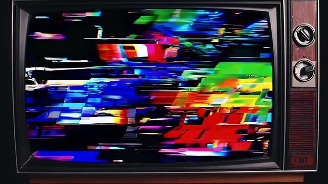 nostalgic 4K animation old CRT television static interference visual glitches recreating retro aesthetics vintage video video effects game intros technology tory