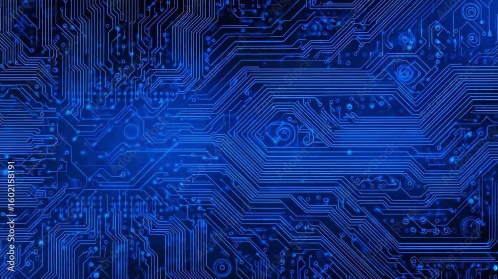 Poster abstract circuit board: a dynamic and intricate circuit board design rendered in striking shades of 