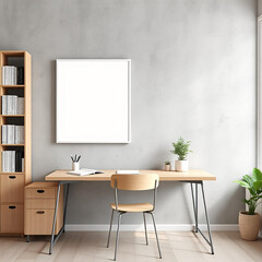 Fototapeta premium blank canvas mockup in a stylish living room modern interior design empty picture frame versatile wall art display customizable mockup for artists and designers showcase your artwork creativity inspir