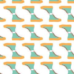 Back to School Vector Seamless Pattern with Cute Supplies and Stationery