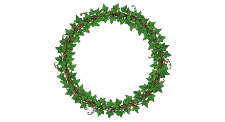 Decorative ivy wreath with lush green leaves in circular arrangement © Maureen