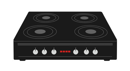 Obraz premium Modern flat design electric cooktop with four burners