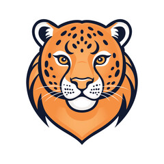 Handy flat mascot logo showing a stealthy leopard face