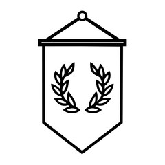 Laurel wreath banner icon in minimal flat vector style