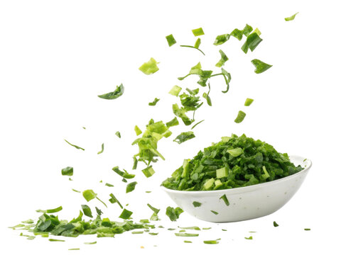 Fresh green sea lettuce adds vibrant color and flavor to dishes while being tossed in air, showcasing its freshness and versatility