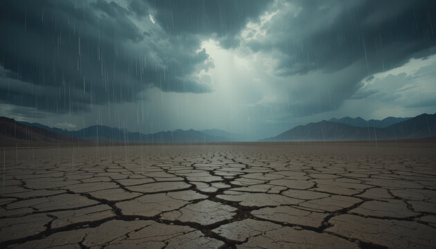 Dramatic weather changes dry lakebed landscape photography desolate environment low angle climate impact