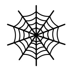 Simple symmetrical spiderweb with radial lines design silhouette