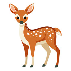 Adorable Cartoon Fawn, Brown and White Spots, Friendly Forest Animal, Childrens Illustration, Cute Wildlife Design