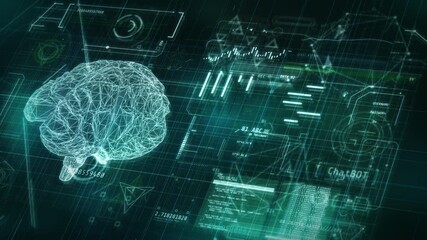 Artificial intelligence processing data in a digital brain interface - Powered by Adobe