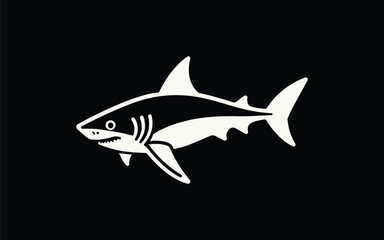 Fototapeta premium Shark Silhouette Logo Vector Bold Marine Icon Design