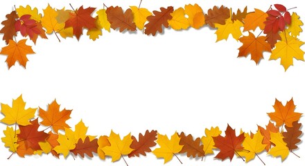 Autumn Leaves Garland Isolated Perfect for digital use, festive design, or seasonal printables.