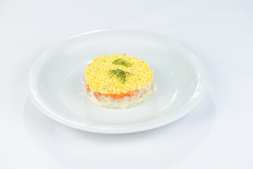 salad with red fish and cheese