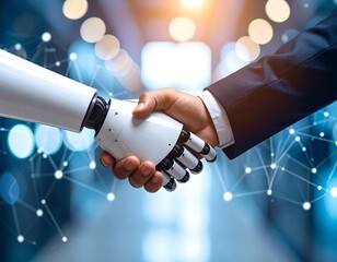 Robot and human handshake