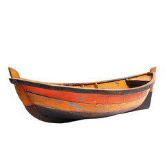 Wooden fishing boat, vibrant colors