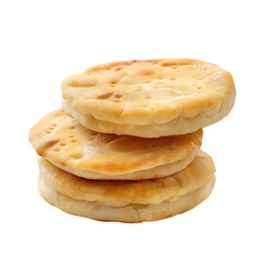 Stack of three round, light golden-brown flatbreads