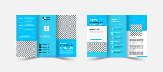 Business trifold brochure design for travel agency