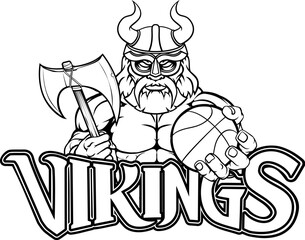 A Viking warrior gladiator basketball sports mascot