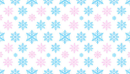 Pink  Blue Snowflake Pattern.