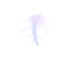 Lightning Crack with Glowing Edges and Electric Sparks on transparent background PNG
