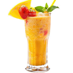 Refreshing fruit smoothie in tall glass