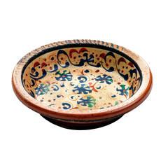 Hand-painted ceramic bowl, round shape, with decorative floral patterns