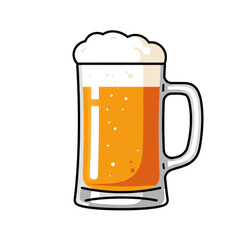 A frothy glass of beer with bubbles, set against a plain background, ideal for beverage marketing