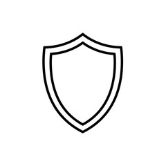Obraz premium Shield icon outline in minimalistic design on transparent background 